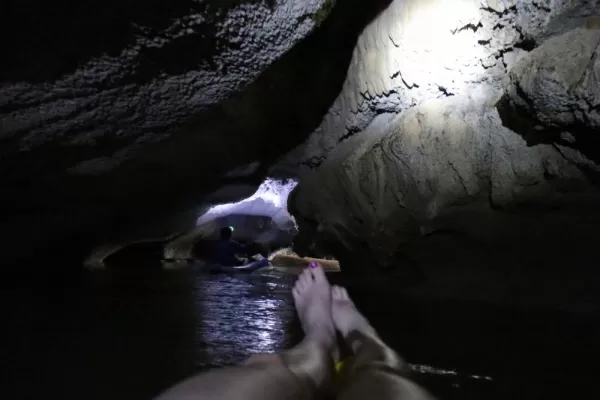 Kayaking into a cave in Phang Nga Bay