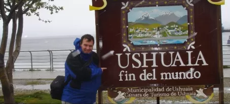 Exploring the city of Ushuaia before our cruise