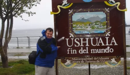 Exploring the city of Ushuaia before our cruise