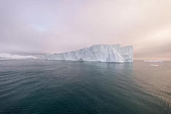 View of an iceberg at dawn