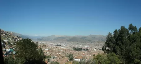 Looking down on Cusco's valley