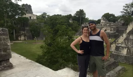 Overlooking the main plaza at Tikal