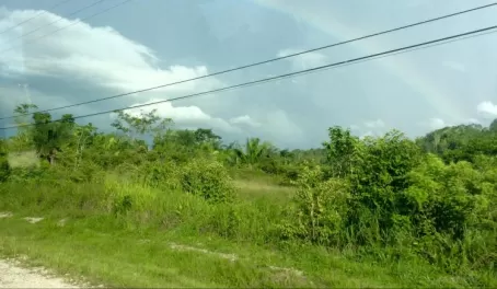 A rainbow greeted us back to Belize from Tikal
