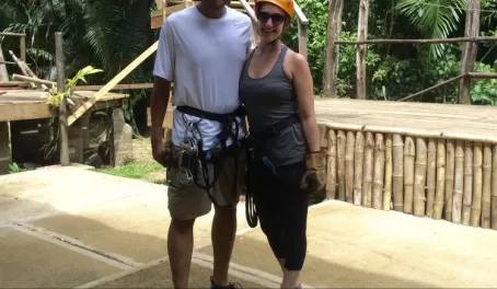 All geared up and ready to zipline