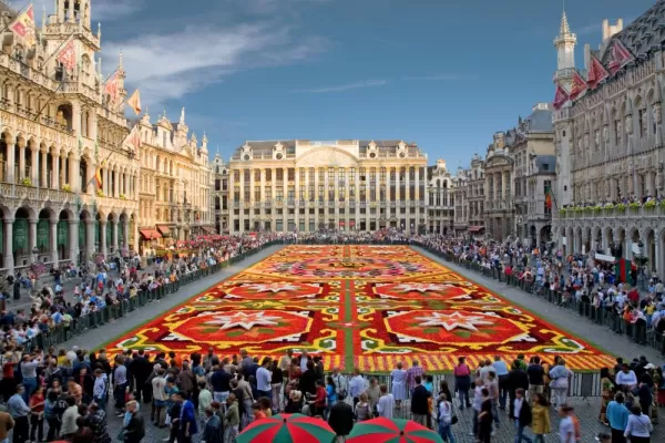 Brussels Central Square with flower carpet