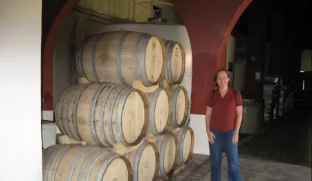 Touring a winery in Argentina