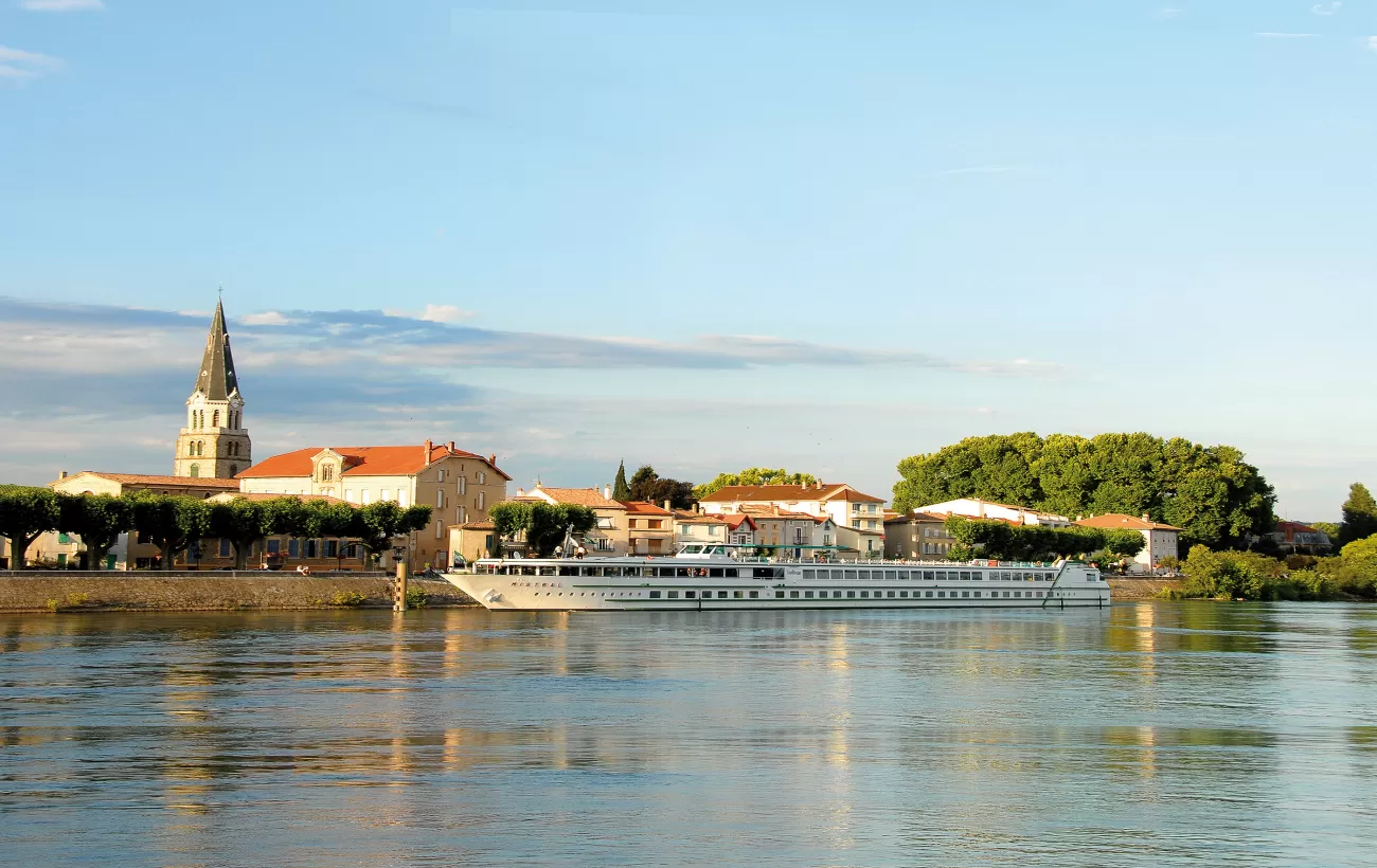 MS Mistral sailing along the Rhone River