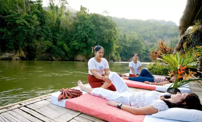 Enjoy a relaxing massage at the River Kwai Jungle Rafts Resort