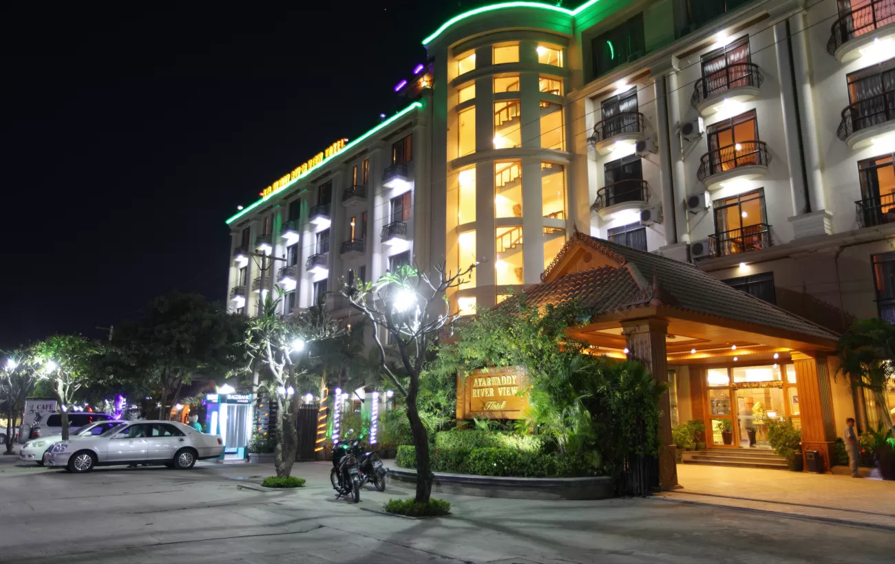 Exterior view of the Ayarwaddy River View Hotel