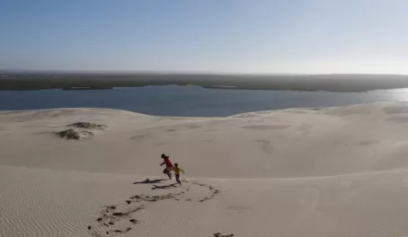 Playing on Sand Dunes Magdalena Bay