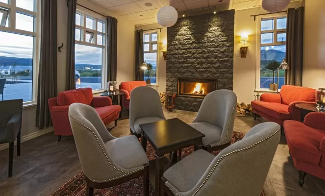 Cozy lounge at Hotel Grimsborgir