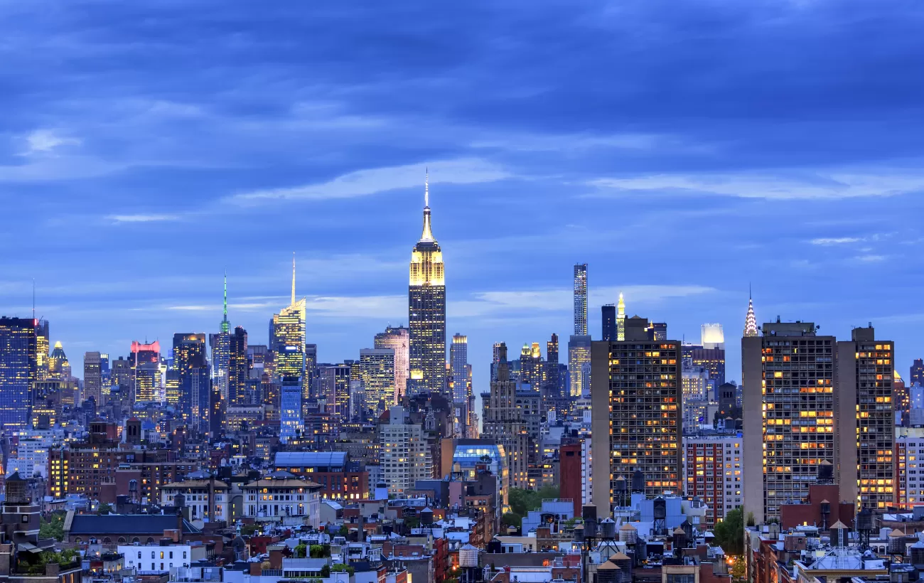 Skyline of Manhattan with Empire State Building