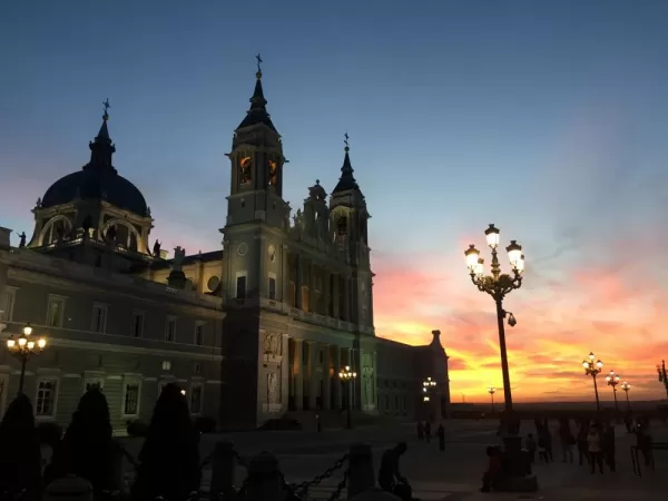 Cathedral at Sunset in Madrid