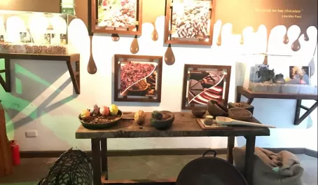 The chocolate making display at the Middle of the World Museum.