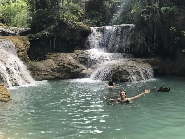 Kuang Si waterfalls - the water was perfectly cool!