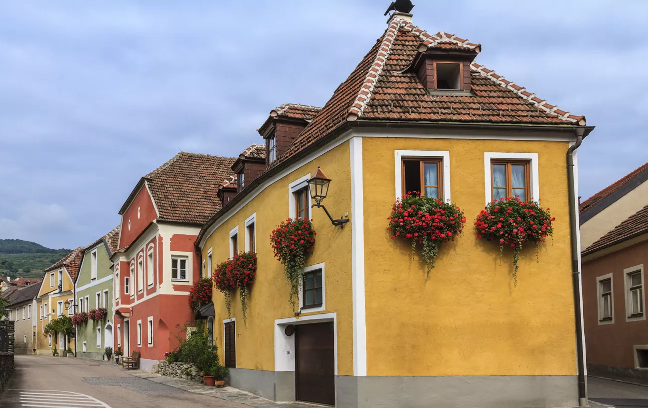 Colorful houses of Weissenkirchen, Austria