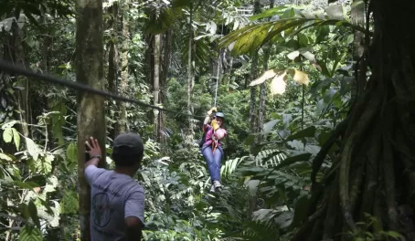 Ziplining through the Costa Rican rainforest