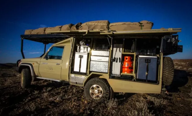 Your safari vehicle is outfitted with all the fixings