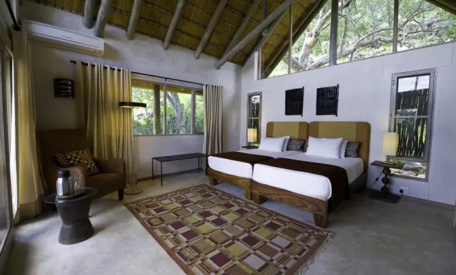 The bedrooms at Ongava Lodge are spacious and built for extreme temperatures