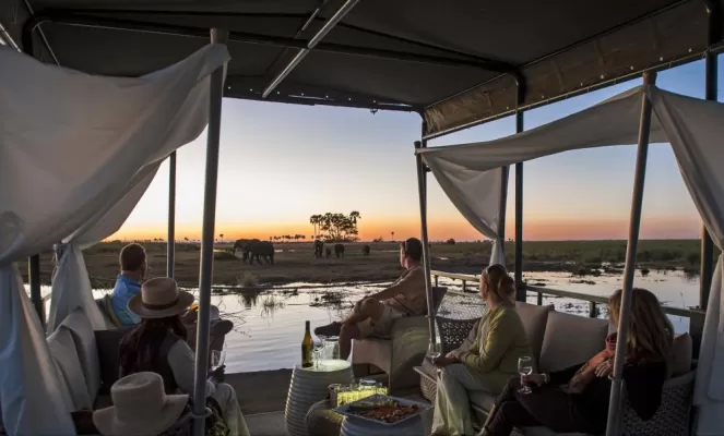 Enjoy the sunset after a full day on safari