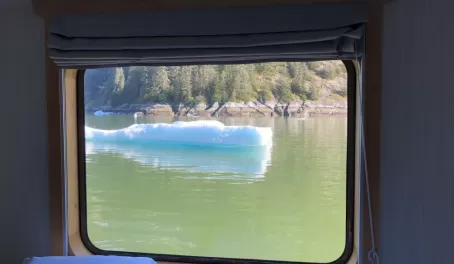 Iceberg floating outside of our cabin window
