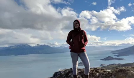 Enjoying those Patagonia winds while looking over the gorgeous Beagle Channel.