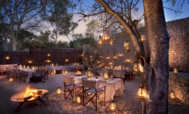 Enjoy a dinner by candle-light in Ngala's Boma area