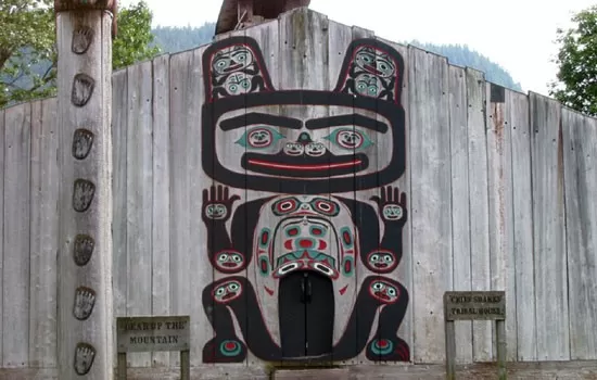 A totem carving 