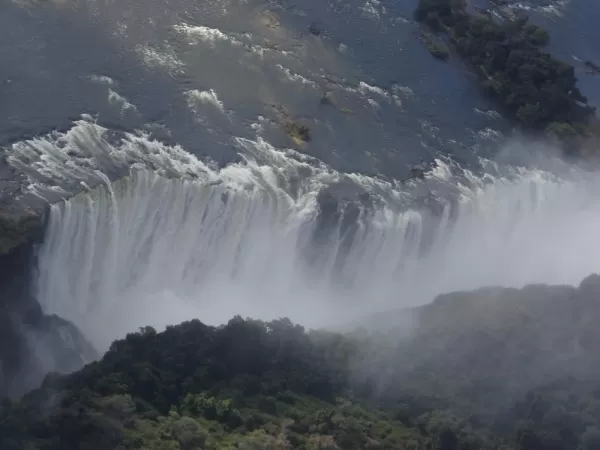 View of Victoria Falls from Helicopter Tour