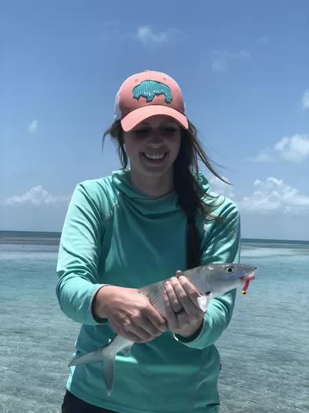 Excited that I was able to catch a bone fish!