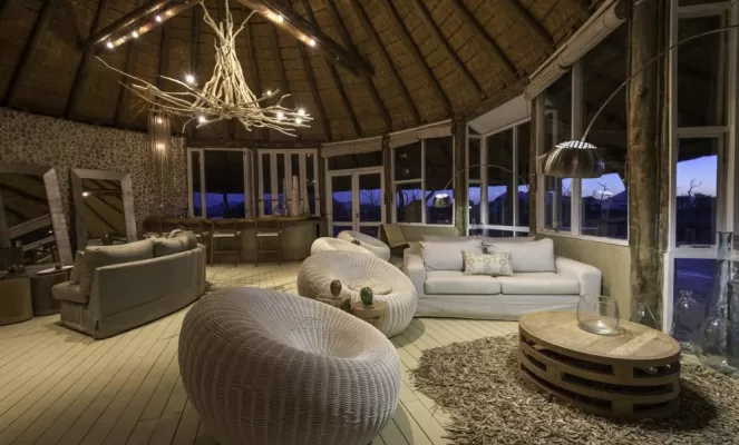 Spend a quiet evening after safari in Little Kulala's main lodge
