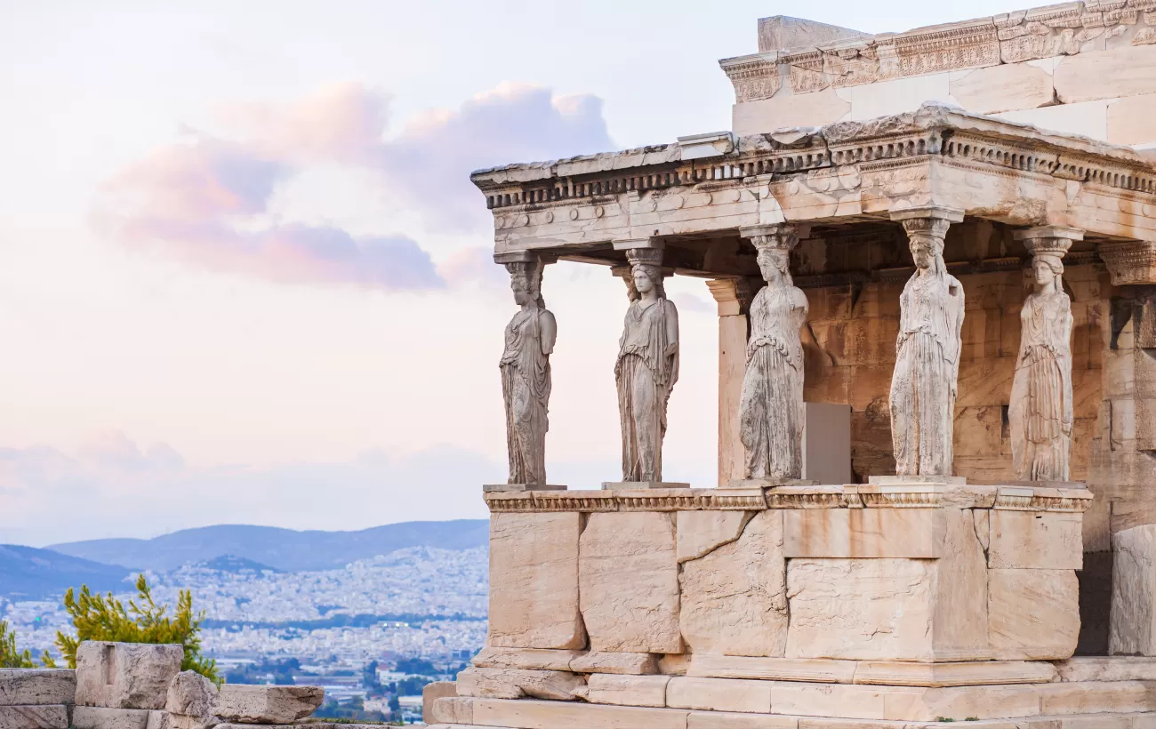 The caryatids of the Erechtheion in Athens