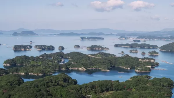 The numerous Kujuku islands near Nagasaki