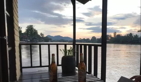 Relaxing on the Mekong River