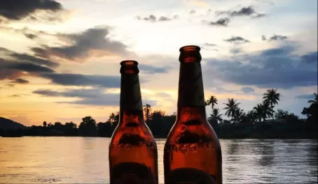 Beer Lao on the Mekong