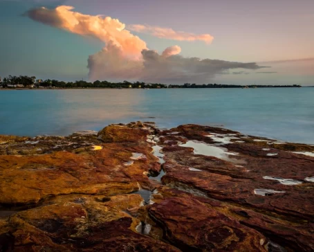 Vibrant sunset colors over the Australian coast