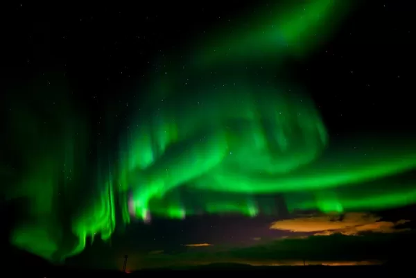 Northern Lights light up the sky in South Iceland