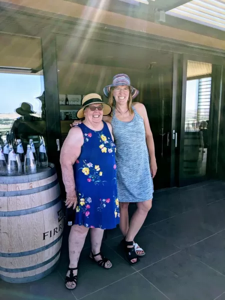 Mom and I at the Sicilian Vineyard