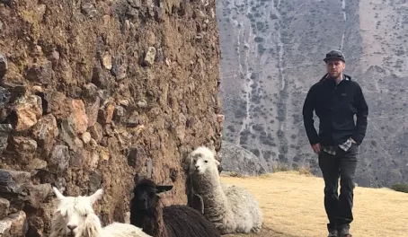 Day 5 of the Sacred Valley & Lares Adventure - Today we explored the archaeological site of Pumamarka, where there were some llamas and alpacas just hanging out.