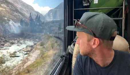 In the early afternoon we took the train to Aguas Calientes and we were lucky enough to get upgraded to the first class train on the Inca Rail.