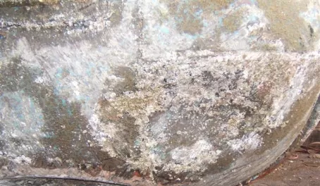 Corrosion damage to the hull