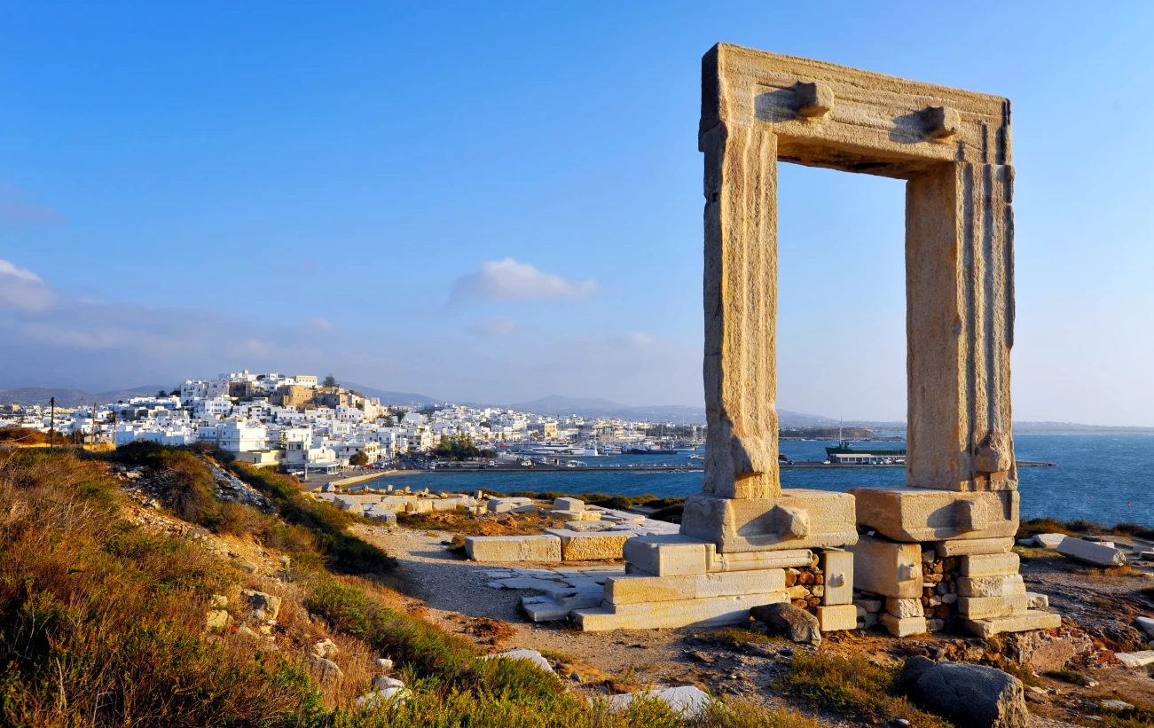 Admire the ruins of a temple on Naxos