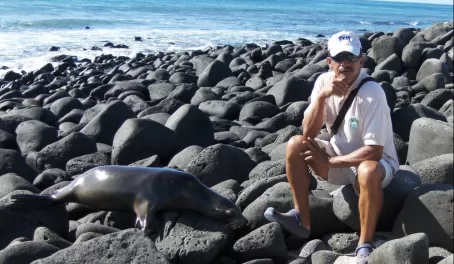 Hanging with a sea lion in the Galapagos