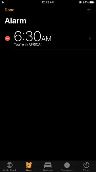 Early mornings, but with this alarm, it reminded me to savor every second. I was in AFRICA!