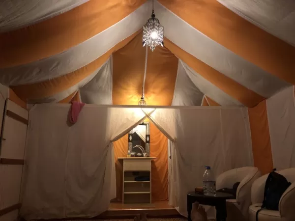 Our tent in the desert