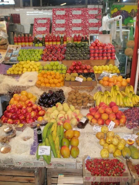 Fruit stand along a street