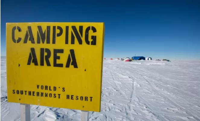 South Pole Camp. Courtesy Eric Larsen, Antarctic Logistics & Expeditions