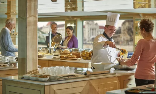 Delicious food served aboard S.S. Beatrice