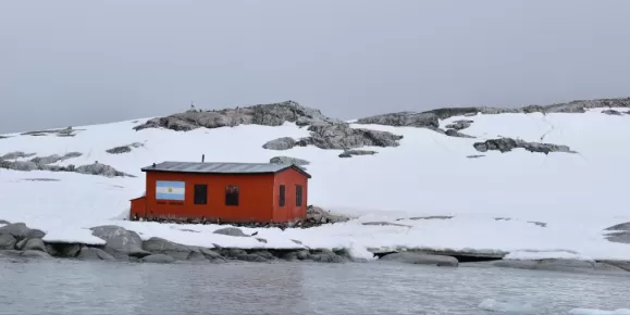 An old, abandon research station of Argentina now occupied by penguins.