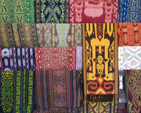 Brilliant textiles at a market